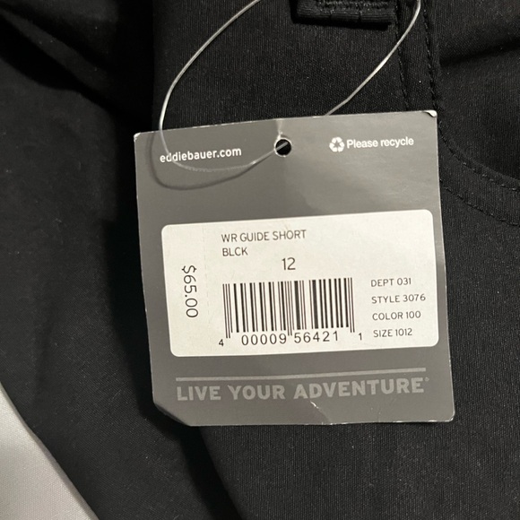 NWT Eddie Bauer WR Guide Short size 12 Black hiking shorts - Picture 7 of 8